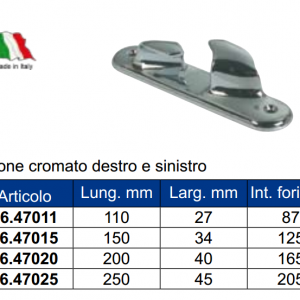 COPPIA DI PASSACAVI OTTONE CROMATO DX E SX