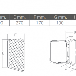 SPORTELLO CON CONTENITORE MM 270X373X160P